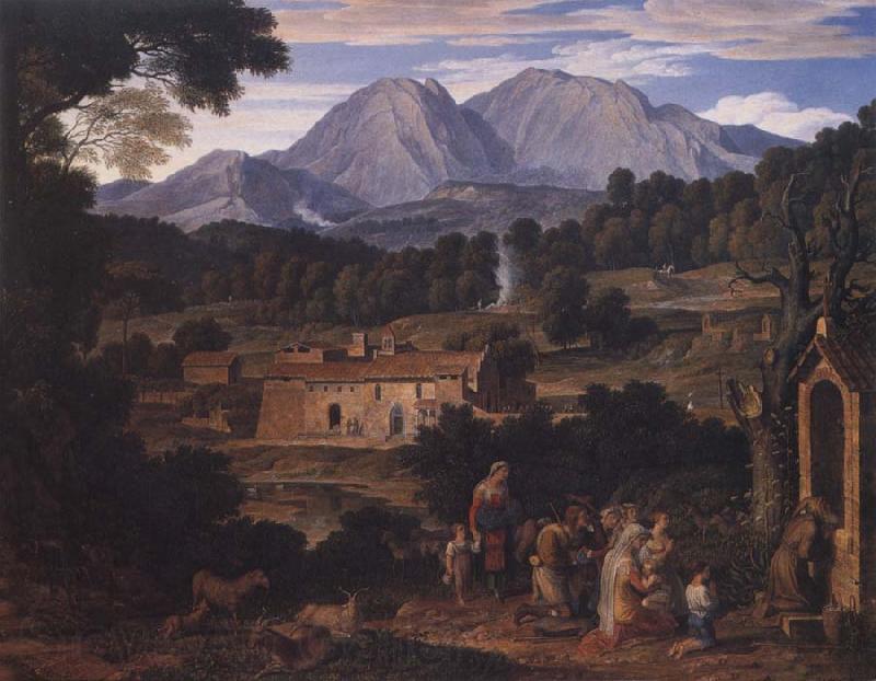 Joseph Anton Koch Monastery of San Francesco di Civitella Spain oil painting art